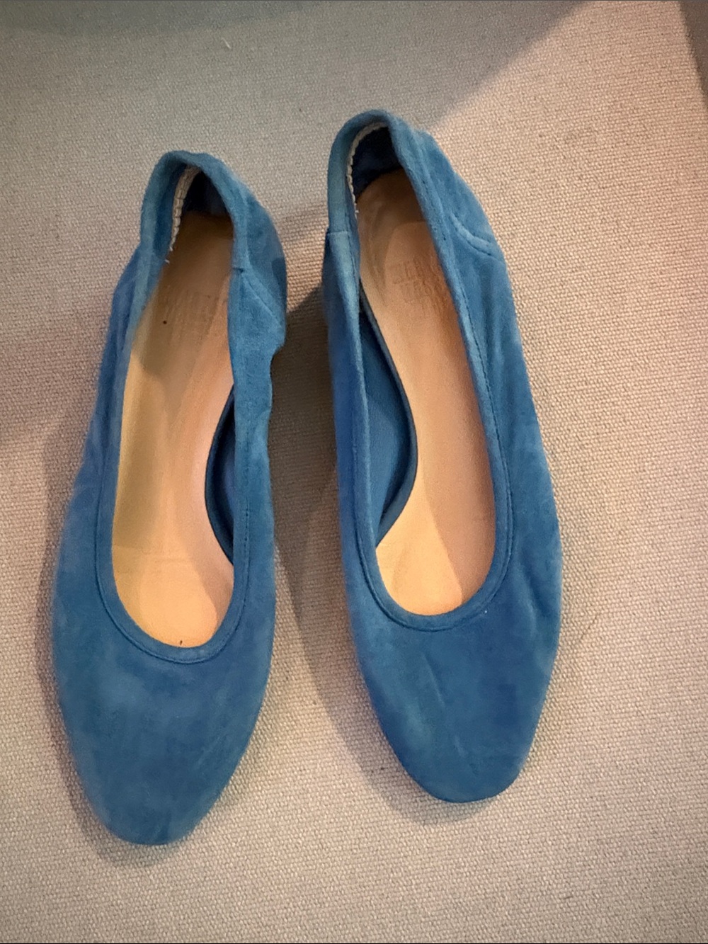 Maryam Nassir Zadeh cornflower Blue Suede Ballet Flats